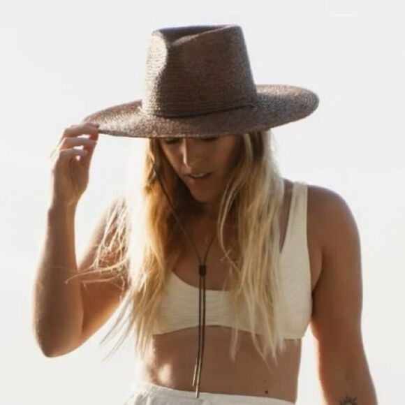 NWT New Will + Bear Austin Brown Raffia Straw Wide Brim Sun Hat Adjustable M - Picture 1 of 15